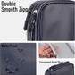 Leather Travel Electronic Organizer - Double Layer, Waterproof Case for Cables, Chargers, Phones & More - Portable, Shockproof Pouch for All Your Electronics Accessories (Dark Blue, M)