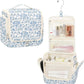 Relavel Hanging Toiletry Bag for Women Travel Makeup Bag Cosmetic Organizer Toiletries Bag for Travel Size Essentials Accessories Shower Caddy Bag for Bathroom Beach Gym, Floral Print