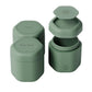 Cadence Travel Containers - Body Care Capsule Set - Magnetic Containers with Lids,Carry On Travel Essentials for Women/Men - 3 Flex Mediums (1.32oz) - Body Wash, Lotion & Sun Icon Labels - Eucalyptus
