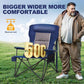 LET'S CAMP Oversized Camping Chairs 29.52" High Back Heavy Duty Lawn Chair Support 500LBS, Portable Collapsible Chair with Cup Holder, Side Pocket(Blue)
