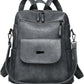 PU Leather Backpack Purse for Women Fashion Multipurpose Design Handbag Ladies Shoulder Bags Travel Backpack Blue Grey