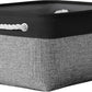 TheWarmHome Storage Basket for Organizing- 16x12x8 inch 1 Pack Fabric Storage Cubes, Bins for Organization for Shelves Organizer Gift Laundry Cloth Toy (Grey & Black)