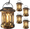 WdtPro Solar Lanterns Outdoor Lights, 4 Pack Bright Lanterns Outdoor Waterproof with Clip Patio Decor, Hanging Solar Lights for Outside Garden Yard Front Porch Table Decoration (Antique Copper)