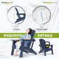 Folding Adirondack Chair - Extended Ergonomic Backrest, Cup Holder - Easy Assembly - Durable HDPE Plastic, Weather Resistant & Maintenance-Free - Lawn, Patio, Deck Supports 380lbs NavyBlue