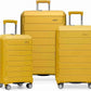 Traveler's Choice Pagosa Hardshell Expandable Luggage with Spinner Wheels, Yellow, 3-Piece Set (22/26/30)