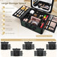Makeup Box with Magnetic Lighted Up Mirror Makeup Organizer Box Travel Cosmetic Case Portable Vanity with 3 Colors LED MirrorMake up Suitcase with Lockable Keys Dividers Brush Holder Dark Green