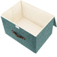 TYEERS Collapsible Storage Boxes, Washable Fabric Storage Bins with Lids, 14.9x9.8x9.8 inches, 2 Pack, Aqua Deep