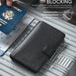 VULKIT Passport Holder with Airtag Holder RFID Blocking Passport Wallet Travel Leather Passport for Women(Iron Black)