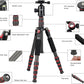BONFOTO B690C Lightweight Carbon Fiber Portable Tripod Compact Travel Camera Tripod Monopod with 360 Degree Ball Head,1/4" Quick Release Plate and Carry Bag for DSLR Cameras