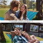 Tranquillo Hammock with Stand Heavy-Duty, Hammock Quick Fold Unfold, Steel Frame Hammock Canvas, Portable Hammock Stand Spreader Bar, 600 lbs Capacity Portable Relaxation Gear, Blue