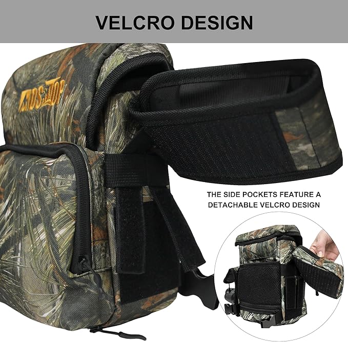 MDSTOP Binocular Harness Chest Pack, Bino Case with Rangefinder Pouch, Bino Harness, Binocular Chest Pack, Bino Bag for Bird Watching,Hunting,Hiking,Shooting (Pine Needle Camo)