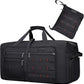WITZMAN Foldable Duffle Bag for Travel 65L Lightweight Packable Duffel Bag with Shoes Compartment Overnight Bag for Men Women (B697 Black) - Roamly