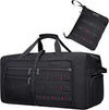 WITZMAN Foldable Duffle Bag for Travel 65L Lightweight Packable Duffel Bag with Shoes Compartment Overnight Bag for Men Women (B697 Black) - Roamly