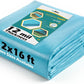 Tarps Heavy Duty Waterproof 12x16-12 mil Thick Camping Tent - Blue Tarp 12x16 UV Resistant, Rip & Tear Proof with Metal Grommets – Multipurpose Use for Camping, Tent, Boat, RV, Car, & Pool Cover