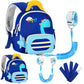 Accmor Toddler Leash Backpack with Anti Lost Wrist Link, Cute Dinosaur Bag with Removable Little Pouch Children Safety Walking Harness, Kids Travel Essential Mini Back Pack with Tether for Baby Boys