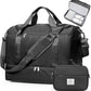 Travel Duffel Bag for Women, Carry-on Overnight Weekender Bags with Wet Pocket & Toiletry Bag, For Spirit Airlines 18x14x8 Personal Item Bag,Small,Black