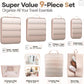 Veken 9/11 Set Compression Packing Cubes for Travel Essentials,Compressible Expandable Large Luggage Suitcase Organizer Bags for Clothing,Durable Space Saver Storage Bags with Toiletry Bags(Beige)