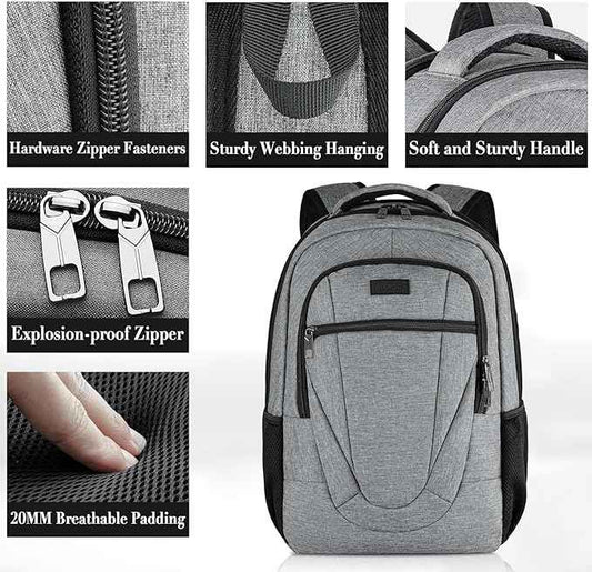 BIKROD 45L Extra Large Travel Laptop Backpack for Men and Women, Carry on Back Pack Fit 18.4 IN Laptop, Grey, Gift