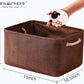 TheWarmHome Decorative Basket Rectangular Fabric Storage Bin Organizer Basket with Handles for Clothes Storage (Brown, Large-1Pack,15L*10.5W*8H)