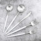 Gugrida 5-Piece Matte Silver Stainless Steel Satin Finish Flatware Set - Dishwasher Safe, Perfect for Camping, Office Lunch or Home Use