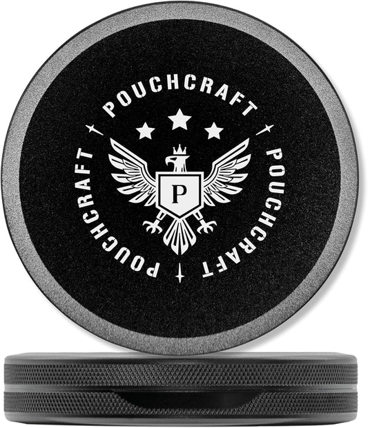Metal Pouch Can | Metal Container | Slim EDC Pocket Tin | Airtight & Moisture-Resistant | Compact Daily Organizer | Pill Case & Travel Tin | Father’s Day Gift for Dad | (Insignia Ed, Black, Slim)