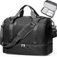 Travel Duffel Bag for Women, Carry-on Overnight Weekender Bags with Wet Pocket, For Spirit Airlines 18x14x8 Personal Item Bag,Small,Black