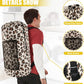Laundry Bag Backpack, Extra Large Travel Laundry Bag with Mesh Pocket & Adjustable Shoulder Straps,Dirty Clothes Travel Bag for College Students Dorm,Apartment(Leopard Print)