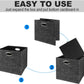 Posprica Storage Cubes,12×12 Storage Bins ,Foldable Storage Baskets Fabric Drawers Containers for Shelf Cabinet Bookcase,Thick and Heavy Duty (4pcs, black)