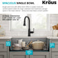 KRAUS Forteza 32-inch Undermount Single Bowl Granite Kitchen Sink in Grey, KGU-55GREY