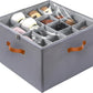 Shoe Organizer for Closet, Fits up to 16 Pairs Shoe Storage, Clear Foldable Shoe Containers Boxes Bins Baskets with Adjustable Dividers and Clear Cover Grey