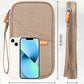 defway Passport Holder Travel Wallet - Family Passport Holder of 4, RFID Blocking Passport Wallet for Men Women, Travel Essentials for Flying (khaki)