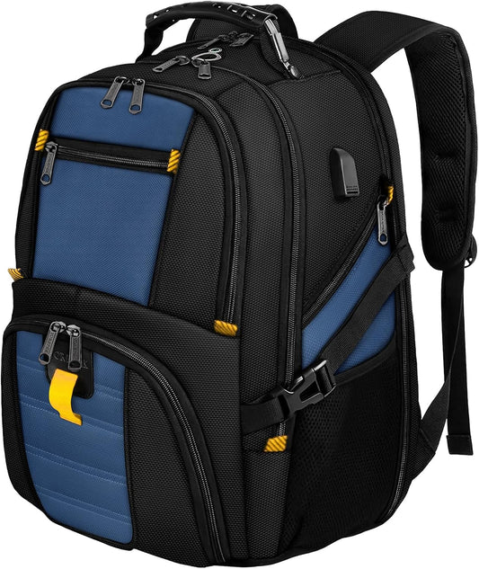 YOREPEK 18.4 Laptop Backpack, Large Backpacks with USB Charger Port, TSA Friendly Flight Approved Weekend Carry on Backpack with Luggage Strap for Men and Women, Roy Blue - Roamly