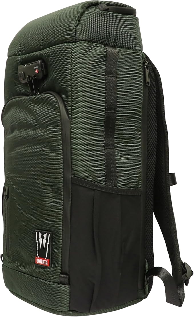 DIME BAGS Scent Sealing Backpack with Combo Lock, Carbon-Lined to Seal Odors, Removable Padded Insert, 8 Compartments, Durable Travel Bag for Glass & Gear Protection, Wiseguy (Green)