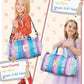 Kindergarten Gift Ideas-Girl Gym Bag with Shoe Compartment, Kid Personalized Weekender Overnight Bags, Initial Travel Tote with Makeup Pouch, Niece Girls Birthday Gift (Letter L)