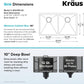 KRAUS Standart PRO™ 33-inch 16 Gauge Undermount 50/50 Double Bowl Stainless Steel Kitchen Sink with WasteGuard™ Continuous Feed Garbage Disposal, KHU102-33-100-75MB