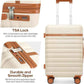 Luggage Sets 5 Piece, Carry On Luggage 20In With Spinner Wheels, Hardside Suitcase Set with TSA Lock,Durable Checked Large Suitcase With Travel Backpack for Men- 20in/24in/28in (Beige, 5 piece set)