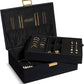 Benevolence LA 2 Layer Jewelry Box for Women, Large Velvet Jewelry Organizer with Decorative Lock, Removable Jewelry Tray, Earrings, Bracelets, Rings and Necklace Storage Box - Ebony