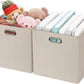 Foldable Storage Bins,13×13 Storage Cubes Basket Containers for Shelf Cabinet Bookcase Boxes,Thick Fabric Drawers - Set of 2, Beige
