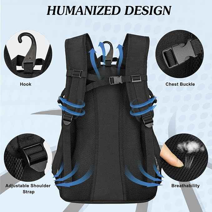 LARIPOP Basketball Backpack Large Basketball Bag with Ball Holder & Shoe Compartment for Youth Adults Men Women