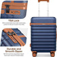 UKEIN Luggage Sets 5 Piece, Carry On Luggage 20In With Spinner Wheels, Hardside Suitcase Set with TSA Lock,Durable Large Suitcase With Travel Backpack for Men-20/24/28in (Blue, 5 piece set)