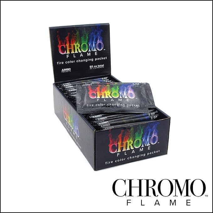 Fire Color Changing Packets for Fire Pit, Campfire, Bonfire, Outdoor Fireplace | Mystic, Colorful, Magic, Rainbow Flames | 50 oz Total, 25-2 oz Jumbo Packets