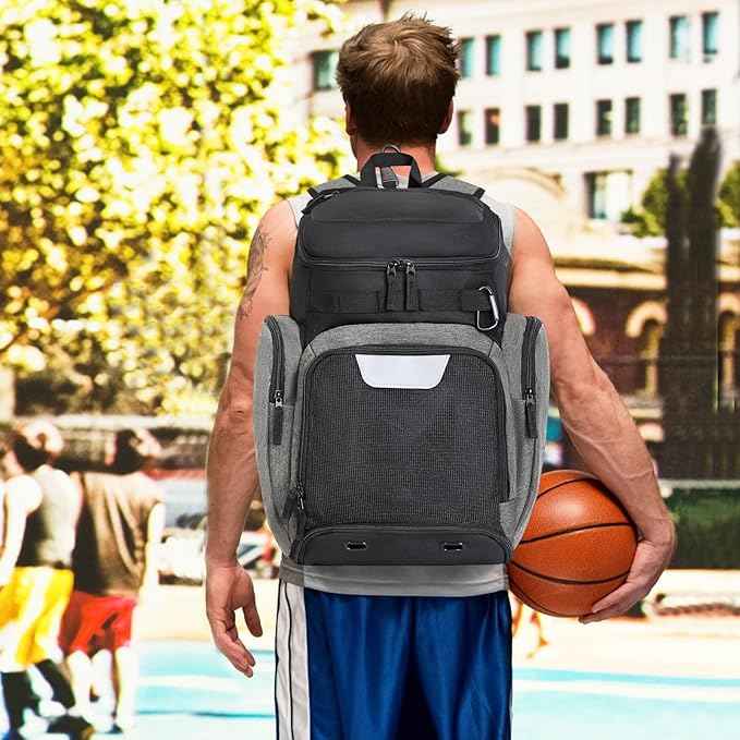 LARIPOP Basketball Backpack Bag with Ball Compartment Ventilated Shoe Compartment for Men Youth Soccer Volleyball Training