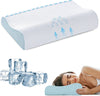 Neck Pillow Memory Bed Foam Pillows - Neck Support Pillow for Pain Relief, Ergonomic Cervical Pillow for Sleeping, Orthopedic Contour Bed Pillow for Side, Back, Stomach Sleepers,Blue