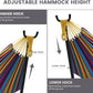 Lazy Daze Hammocks Double Hammock with 9 ft Space-Saving Steel Stand Includes Portable Carrying Case, 450 Pounds Capacity (Purple Stripes)