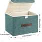 TYEERS Foldable Storage Boxes with Lids 5 Pack Fabric Storage Bins with Lids, Closet Organizers for Clothes Storage, Room Organization, Office Storage, Toys - Aqua Deep