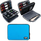 BUBM Double Layer Electronics Organizer/Travel Gadget Bag for Cables, Memory Cards, Flash Hard Drive and More, Fit for iPad or Tablet(up to 9.7")-Large, Blue
