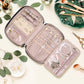 Jewelry Travel Case Organizer for Necklaces, Earrings, Rings, Bracelet, Watch, Soft Sided, Pink