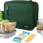 PackIt Freezable Classic Lunch Box, Checker Wave Olive, Built with ECOFREEZE Technology, Collapsible, Reusable, Zip Closure With Zip Front Pocket and Buckle Handle, Designed for Fresh Lunch On the Go