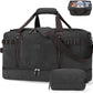 ZOMFELT Travel Duffle Bag for Men, Waterproof Canvas Overnight Duffel Bag with Removable Dividers & Shoe Compartment, Carry On Weekender Gym bag, Multi-Pocket & Vintage Design (Washed Black) - Roamly