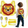 Toddlers Leash + Anti Lost Wrist Link Child Kids Safety Harness Kids Walking Wristband Assistant Strap Belt for Boys Pink Christmas Gift (Yellow)